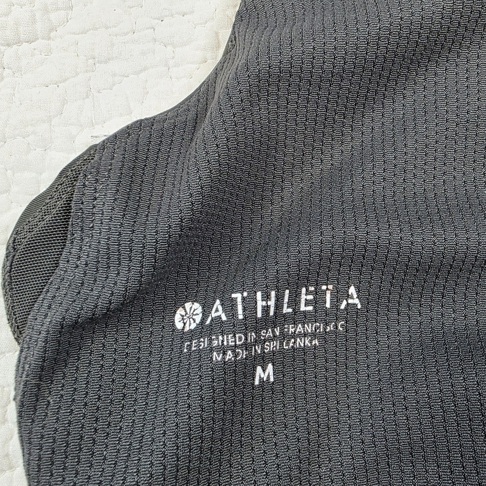 Athleta Contender Camo Printed Sports Bra Black Olive Green - Picture 8 of 9
